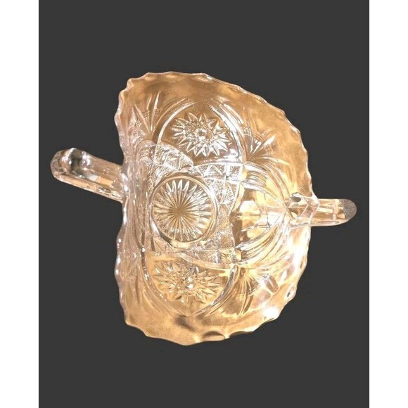 Vintage Clear Glass Flared Oval Bowl 2 Handled Elegant Festive Decorative - Picture 12 of 12